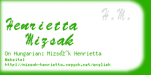 henrietta mizsak business card